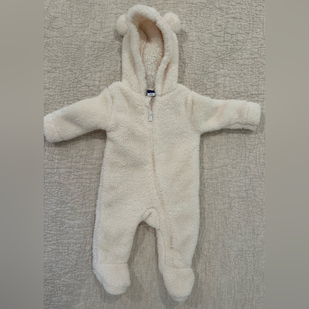 Old Navy Sherpa Hooded One Piece Suit - Creme de la Creme color.